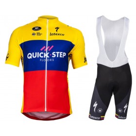 Tenue Cycliste et Cuissard à Bretelles 2018 Quick Step Championnats d'Équateur